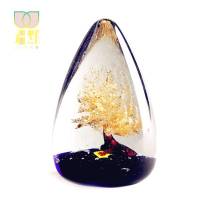 水晶摇钱树红酒架摆件办公桌开业玻璃酒柜发财树汽车内饰 大号金树(礼盒装)