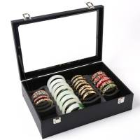 40位手镯盒 珠宝首饰盒子手镯子收纳展示金银玉首饰箱 玻璃带盖