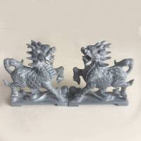 石麒麟一对青石神兽石头口摆件一对精手工麒麟 精雕麒麟高35cm一对