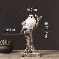 美式现代创意小鸟摆件家居简约电视柜酒柜装饰品树枝小鸟客厅摆设 雀上枝头4