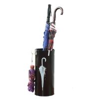 雨伞桶酒店大堂家用落地收纳桶创意办公北欧挂放雨伞的架子雨伞架 黑色(送4个雨伞挂钩)