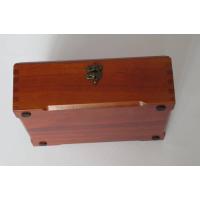 香樟实木质收纳盒子大号桌面复古带锁文件报纸家谱首饰字画收藏盒 咖啡色有提手有内衬 内长29宽21高10厘米