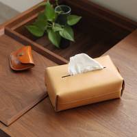 创意轻奢风真皮抽纸盒客厅卧室家用宝马汽车载纸巾盒多功能收纳盒 杏色