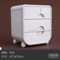 内衣收纳盒抽屉式放内裤袜子的家用分格整理箱储物柜装文胸罩 灰白[3合1收纳一柜搞定]