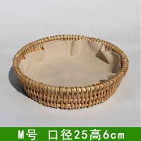 藤编馒头筐柳编面包馍篮子家用厨房桌面玩具编织收纳筐鸡蛋水果盘