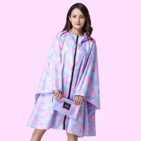 日式时尚轻薄便携防暴雨户外登山背包斗篷雨衣女雨披防水外套学生带书包位雨具