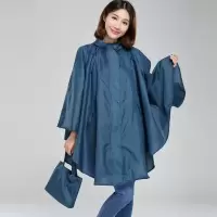 女士时尚雨衣 薄款斗篷式雨衣电动车雨披户外骑行学生带书包位