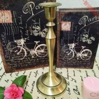 蜡烛台 欧式摆件复古家居浪漫礼品烛光晚餐桌婚庆婚礼道具烛台室内家用喜庆蜡烛红色蜡烛家用 金白H华五头(赠五只金色蜡烛)