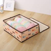 装文胸内衣袜子收纳盒抽屉式内裤三件套分格子布艺内衣裤家用有盖 藕色粉色樱三件套