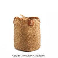 花篮藤编手提 编织欧式复古田园创意手工装饰花盆套编花盆花篮 橙色新款椭圆大小2个装带防水膜