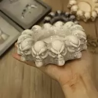时尚烟灰缸创意个性骷髅鬼头大号烟缸男家用办公室摆件装饰品礼品 座款烟灰缸a号