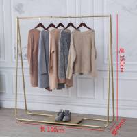 北欧ins衣帽架衣服架子简约 现代家用落地挂衣架 卧室单杆式 金色