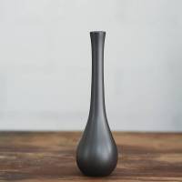 景德镇陶瓷小花瓶黑色中式家居饰品现代创意摆件简约禅意小花器 黑色玉净瓶