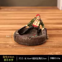 地中海树脂复古烟灰缸海盗烟灰收纳缸创意礼品欧式地中海风做旧款 8164A-胡子水手