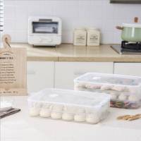 饺子盒家用速冻水饺盒混沌盒冰箱鸡蛋保鲜收纳盒多层托盘 透明 四层一盖