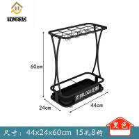 雨伞架收纳架家用酒店大堂会所餐厅院雨伞桶进入户伞筒挂放伞的置物架SN6593 金色21孔24钩长63CM