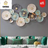 北欧创意餐厅墙面装修装饰挂件挂墙铁艺立体花挂饰背景墙饰品壁饰主卧床头装饰SN9880