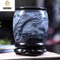 办公笔筒复古中国风创意时尚摆件高档同学聚会礼品定制教师节送老板的SN9847 万里长城大鼓14*18CM