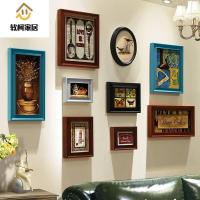 高档墙面美式乡村照片墙挂墙相框墙创意相片墙组合小户型装饰SN0300 多色组合[复古风情]普通款
