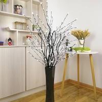 满天星仿真花叶脉干花假花花束装饰花艺客厅落地玄关插花创意摆件 红玫瑰含瓶