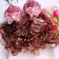 儿童帽子假发发夹宝宝发卡发饰头饰卷卷发饰品女童公主饰品一对装