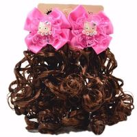 儿童假发夹超仙发饰卡通长卷发蝴可爱公主百搭假头发量多饰品