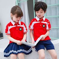小学生校服夏季短袖套装六一儿童班服表演服学院风幼儿园园服夏装