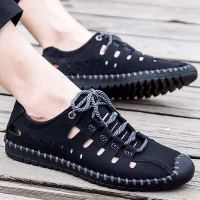 真皮牛皮夏季男士凉鞋洞洞鞋镂空皮凉鞋男韩版户外休闲皮鞋沙滩鞋