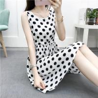 棉绸睡衣裙子女夏季薄款时尚家居服无袖背心睡裙夏天人造棉连衣裙