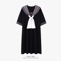 新款大码睡裙女夏季纯棉学生可爱甜美宫廷公主风长款过膝裙子睡衣