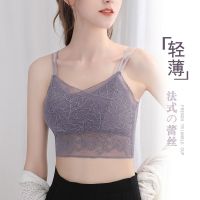 法式性感蕾丝内衣无钢圈超薄文胸加肥加大裹胸美背带胸垫吊带背心