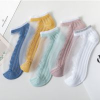 袜子女韩版短袜丝袜女春夏薄款日系水晶袜玻璃丝浅口船袜透明隐形