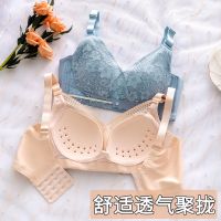 夏季薄款透气内衣女胸罩性感蕾丝小胸聚拢调整型收副乳无钢圈文胸