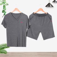 睡衣男女套装夏季家居服大码宽松短袖短裤休闲睡衣男夏套装
