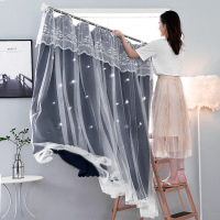 网红免打孔窗帘 出租屋自粘遮光布 宿舍卧室飘窗纱帘子