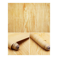 乐拼购其他品牌壁纸墙贴装饰贴自粘pvc木纹墙纸家具翻新木纹贴纸防水防潮壁纸衣橱柜家具贴 黄木纹45厘米宽10米长 超大