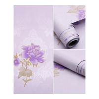 乐拼购其他品牌壁纸墙贴装饰贴pvc墙纸自粘防水防潮卧室客厅背景墙壁纸田园碎花宿舍翻新墙贴纸 酒红色大雅牡丹紫 超大