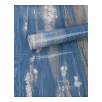 壁纸墙贴装饰贴仿大理石贴纸墙纸壁纸自粘橱柜厨房灶台墙贴自贴家具翻新防水砖纹 60厘米大理石-蓝云石-3米 超大