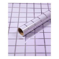 壁纸墙贴装饰贴厨房防油贴纸耐高温家用灶台面防水防油烟机瓷砖橱柜贴纸翻新贴画 马赛克浅紫[0.6*5米=3平米] 超大