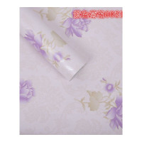 壁纸墙贴装饰贴60cm宽防水防潮自粘墙纸壁纸卧室温馨客厅宿舍背景墙贴可擦洗10米 紫罗兰 60宽10米紫色荷花 仅墙