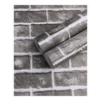 壁纸墙贴装饰贴自贴墙纸防水加厚10米砖纹壁纸自粘店铺奶茶店学生宿舍装饰墙贴画 加厚60厘米宽-灰土砖-10米 超大