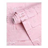 壁纸墙贴装饰贴自贴墙纸防水加厚10米砖纹壁纸自粘店铺奶茶店学生宿舍装饰墙贴画 加厚60厘米宽-英文砖粉色-10米 超