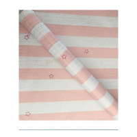 壁纸墙贴装饰贴防水自粘墙纸简约现代北欧纯色墙贴卧室温馨寝室壁纸翻新贴纸10米 玫红色 10米粉色星星条纹 仅墙纸