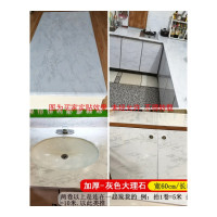 壁纸墙贴装饰贴加厚版大理石纹防油灶台壁纸水池防水洗手台墙纸桌面厨房台面贴纸 加厚版灰色大理石60cm宽*5m长 仅墙纸