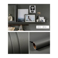 壁纸墙贴装饰贴壁纸灰色宿舍大学生寝室翻新贴纸pvc防水墙贴简约10米自粘墙纸 深灰（亚光）60厘米宽*10米长 仅墙纸
