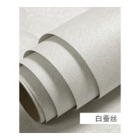 壁纸墙贴装饰贴壁纸灰色宿舍大学生寝室翻新贴纸pvc防水墙贴简约10米自粘墙纸 蚕丝（米白）60厘米宽*10米长 仅墙纸