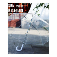 乐拼购其他品牌雨衣雨伞太阳伞16骨男女复古透明雨伞长柄透明伞自动广告伞创意雨伞 8骨直径一米抗风白色弯柄透明伞