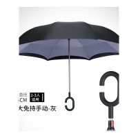 乐拼购其他品牌雨衣雨伞太阳伞车用创意反向伞全自动双层免持式汽车长柄雨伞男女超大号双人定制 超大免持手动-灰色