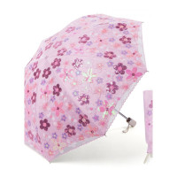 乐拼购其他品牌雨衣雨伞太阳伞刺绣太阳伞女防晒防紫外线蕾丝女神公主洋遮阳晴雨伞两用小巧便携 亮片桃花二折款-粉色