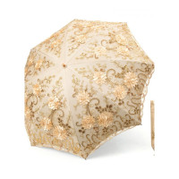 乐拼购其他品牌雨衣雨伞太阳伞太阳伞女遮阳防晒紫外线蕾丝刺绣女神公主洋伞小巧便携晴雨伞两用 牡丹二折香槟色